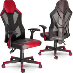 Fotel biurowy dla gracza Shiro czarno-czerwony