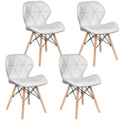 Nowoczesne krzesło skandynawskie Sofotel Sigma - białe 4 szt.