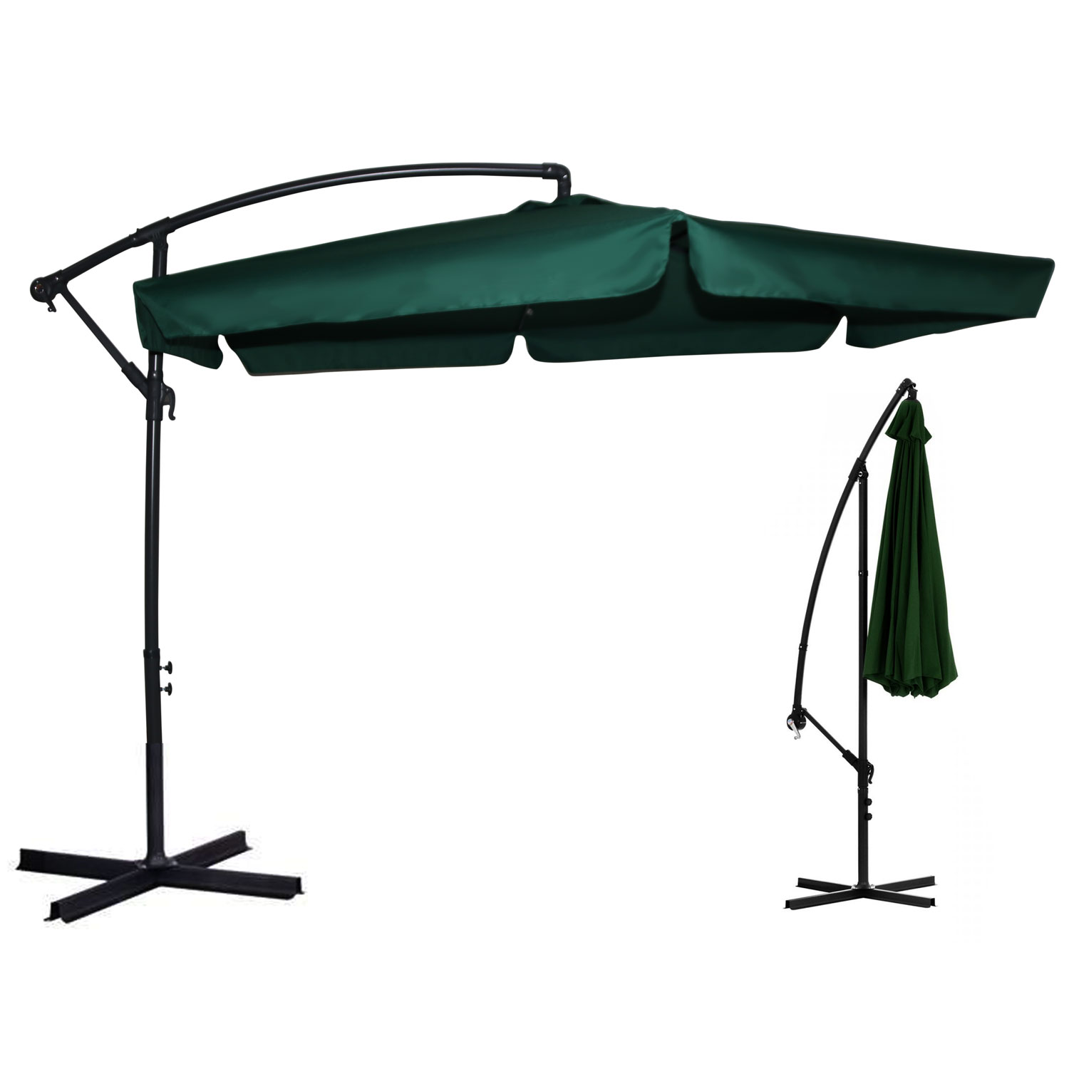 Parasol ogrodowy składany 6 segmentów zielony Ø 350cm